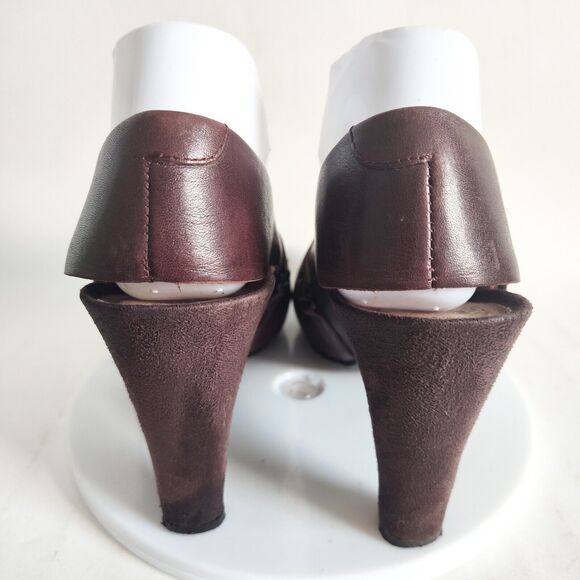 TSUBO Acrea Mary Janes Japan Shoe Burgundy Red Leather 3.75" Heels Slingback 8 M - Picture 6 of 10